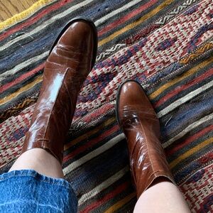 Cognac leather boot